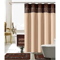 Shower curtains with online matching rugs and towels